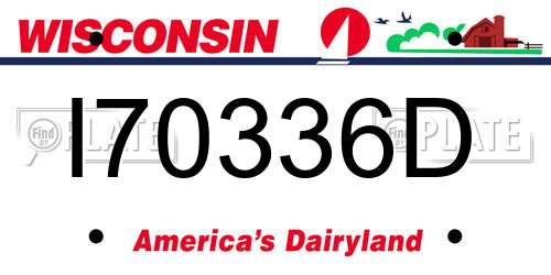 I70336D Wisconsin License Plate