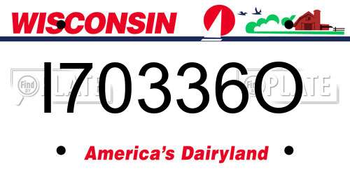 I70336O Wisconsin License Plate