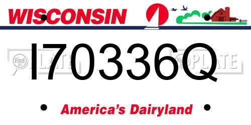 I70336Q Wisconsin License Plate