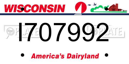 I707992 Wisconsin License Plate
