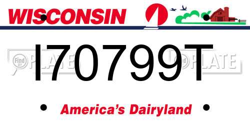 I70799T Wisconsin License Plate