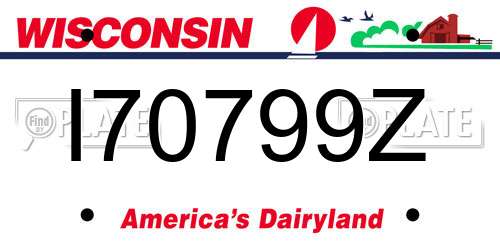 I70799Z Wisconsin License Plate