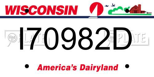 I70982D Wisconsin License Plate