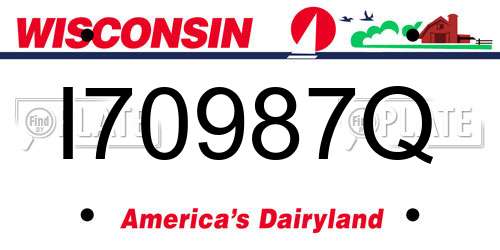 I70987Q Wisconsin License Plate