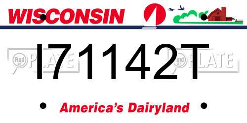 I71142T Wisconsin License Plate