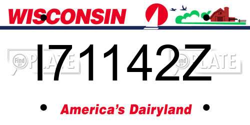 I71142Z Wisconsin License Plate