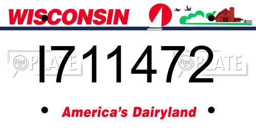 I711472 Wisconsin License Plate