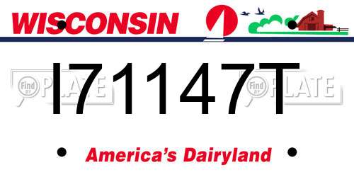 I71147T Wisconsin License Plate