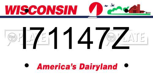 I71147Z Wisconsin License Plate