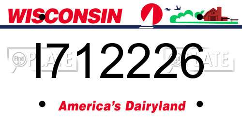 I712226 Wisconsin License Plate