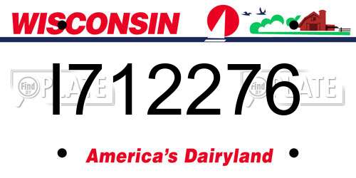 I712276 Wisconsin License Plate