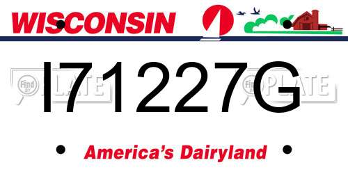 I71227G Wisconsin License Plate