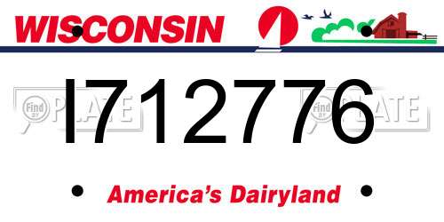 I712776 Wisconsin License Plate