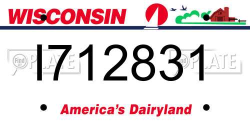 I712831 Wisconsin License Plate