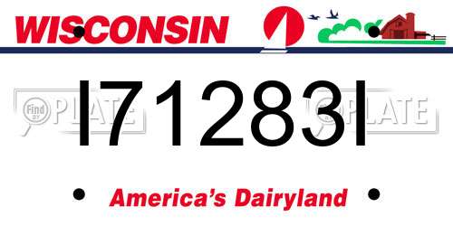 I71283I Wisconsin License Plate