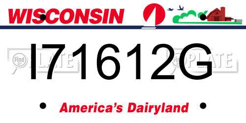 I71612G Wisconsin License Plate