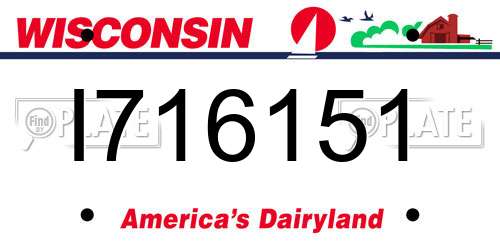 I716151 Wisconsin License Plate