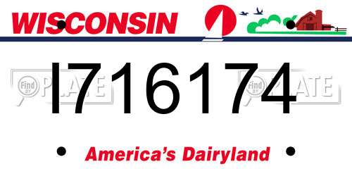 I716174 Wisconsin License Plate