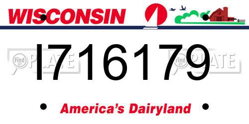 I716179 Wisconsin License Plate