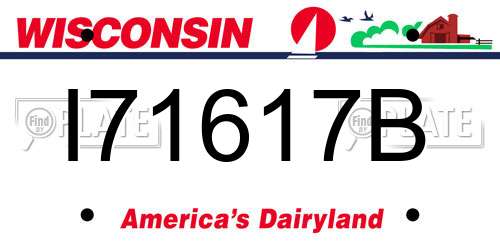 I71617B Wisconsin License Plate