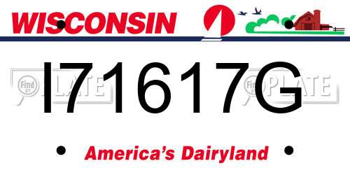 I71617G Wisconsin License Plate
