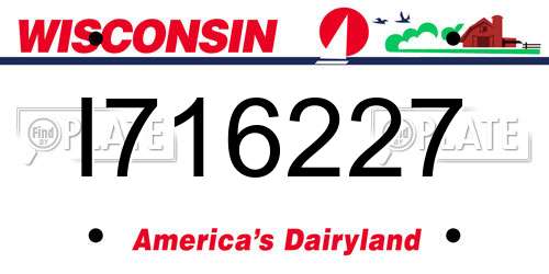 I716227 Wisconsin License Plate