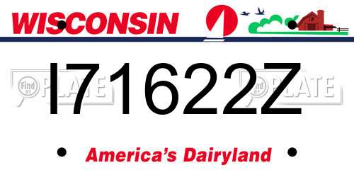 I71622Z Wisconsin License Plate