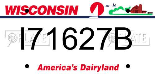 I71627B Wisconsin License Plate