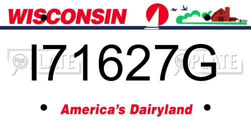 I71627G Wisconsin License Plate