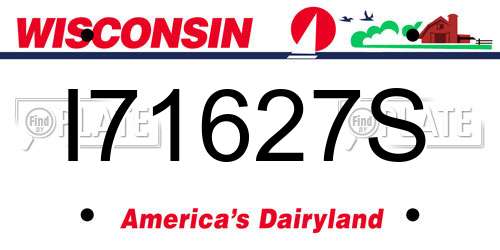 I71627S Wisconsin License Plate