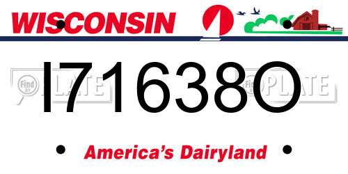 I71638O Wisconsin License Plate