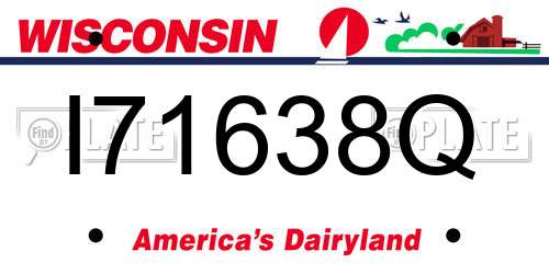 I71638Q Wisconsin License Plate