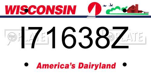 I71638Z Wisconsin License Plate
