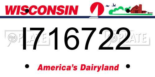 I716722 Wisconsin License Plate