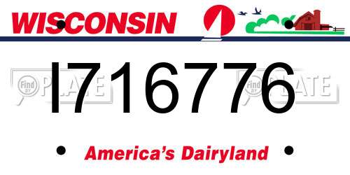 I716776 Wisconsin License Plate