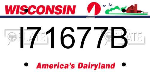 I71677B Wisconsin License Plate