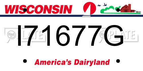 I71677G Wisconsin License Plate