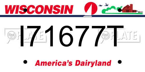 I71677T Wisconsin License Plate