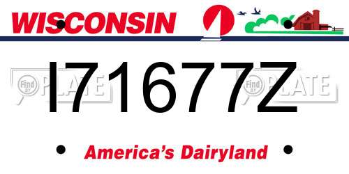 I71677Z Wisconsin License Plate