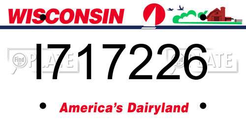 I717226 Wisconsin License Plate