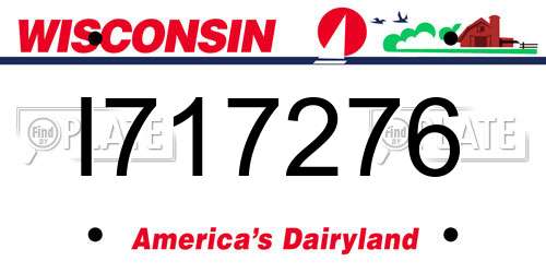 I717276 Wisconsin License Plate