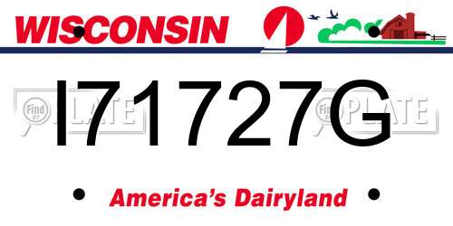 I71727G Wisconsin License Plate