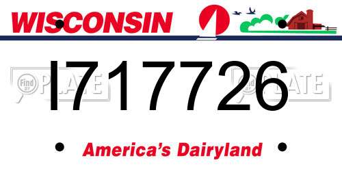 I717726 Wisconsin License Plate