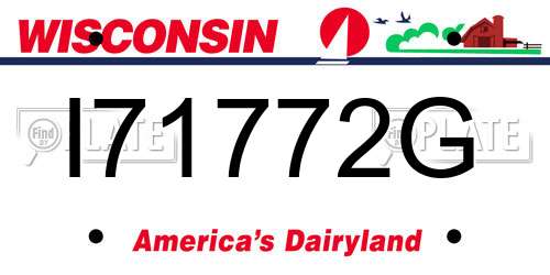 I71772G Wisconsin License Plate