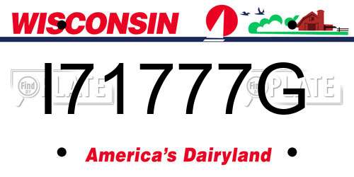 I71777G Wisconsin License Plate