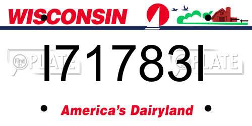 I71783I Wisconsin License Plate
