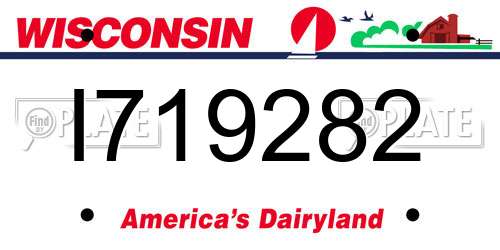 I719282 Wisconsin License Plate
