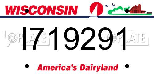 I719291 Wisconsin License Plate