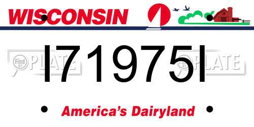 I71975I Wisconsin License Plate