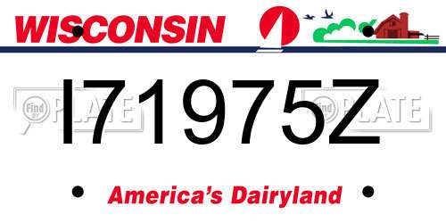 I71975Z Wisconsin License Plate